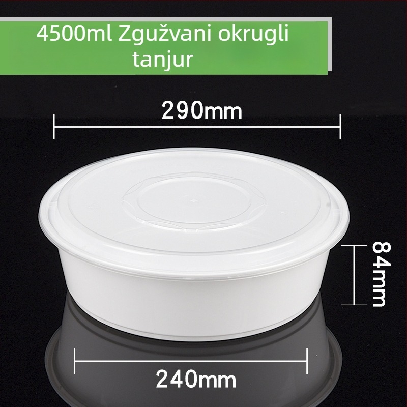 Plastična jednokratna okrugla kutija za ručak i zdjela za juhu, debeli dizajn