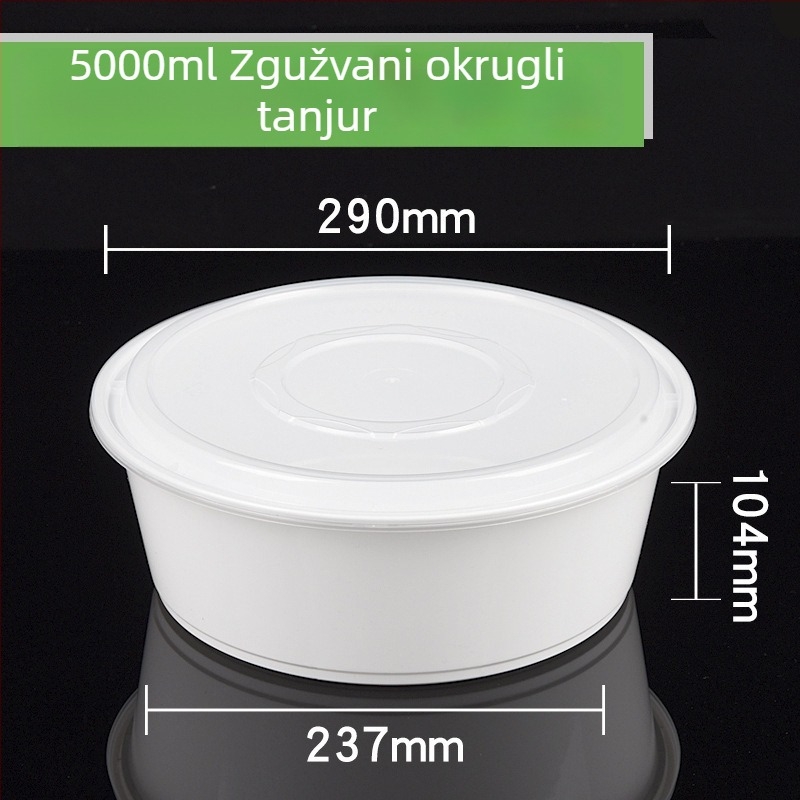 Plastična jednokratna okrugla kutija za ručak i zdjela za juhu, debeli dizajn
