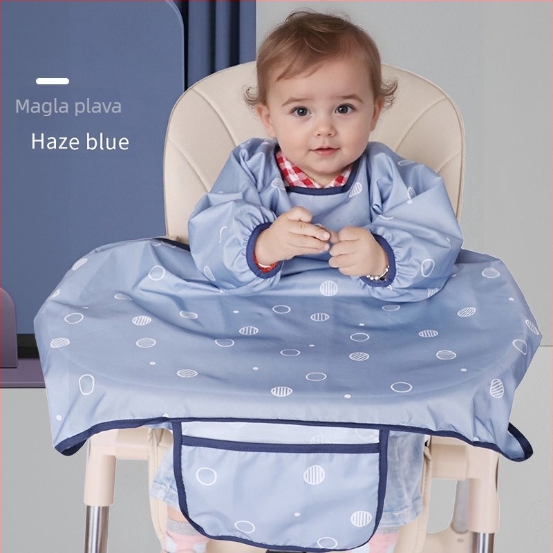 Dječja zástita za jelo s dugim rukavima, vodootporna, unisex, materijal: acetat vlakno