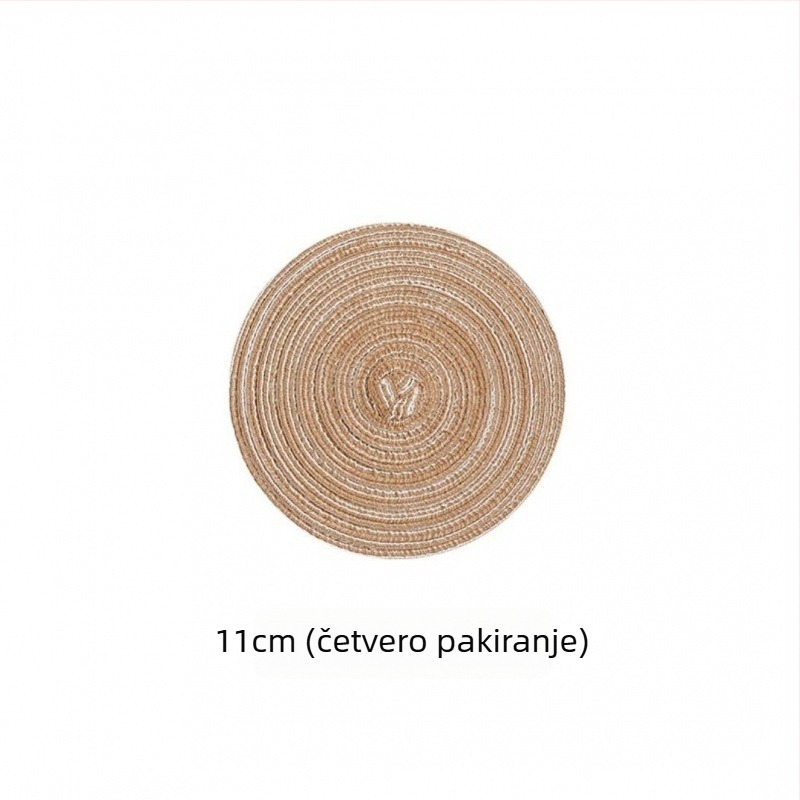 Pletena podmetač za stol, kružnog oblika, tkanina, karikaturan uzorak, skandinavski stil