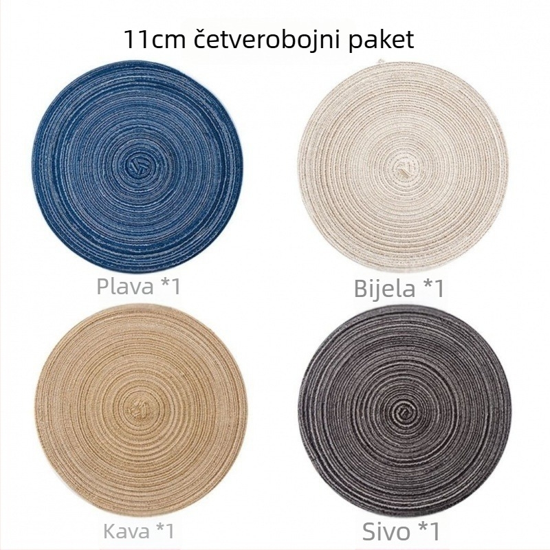 Pletena podmetač za stol, kružnog oblika, tkanina, karikaturan uzorak, skandinavski stil