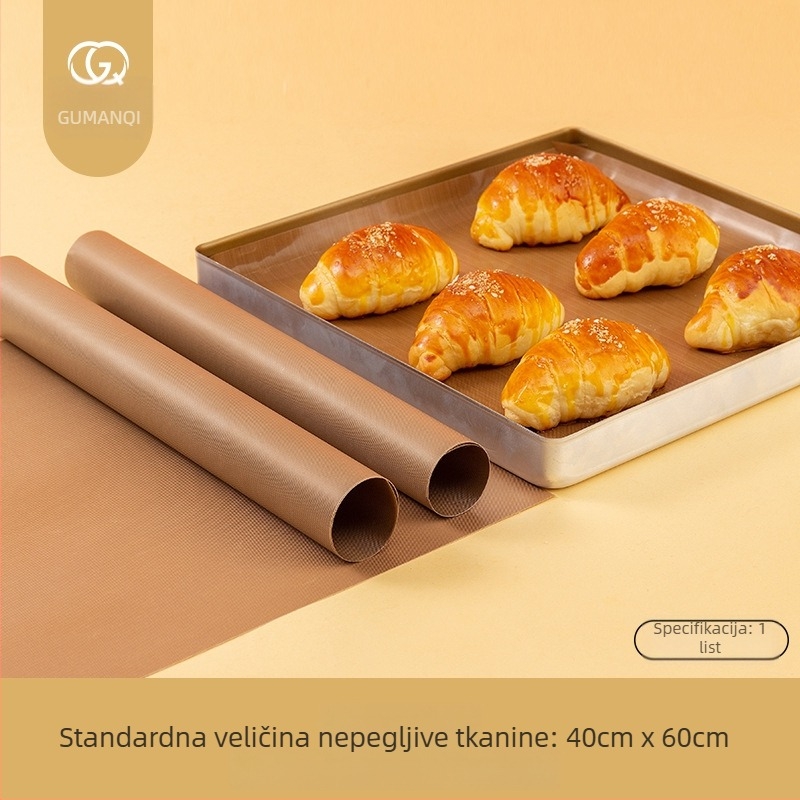 Neprijanjiva podloga za pečenje od PTFE obloge na visoke temperature, višekratna upotreba, 130 g/m²