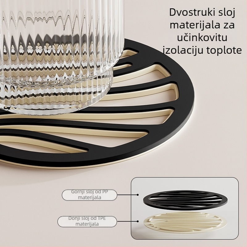 Toplinski podložak za stol i protuklizni podmetač za čaše | dvostruki sloj, kompatibilan s posudama, PP materijal, oblik krug ili kvadrat, premium kvaliteta, moderni stil