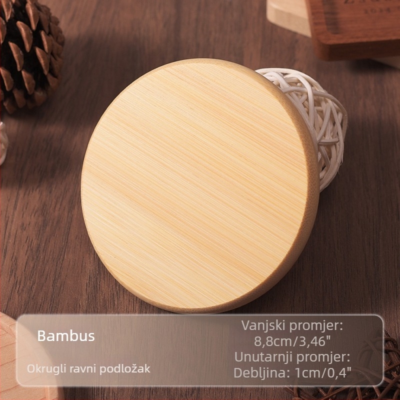 Masivni drveni podlošci za čaše – okrugli i kvadratni, minimalistički stil