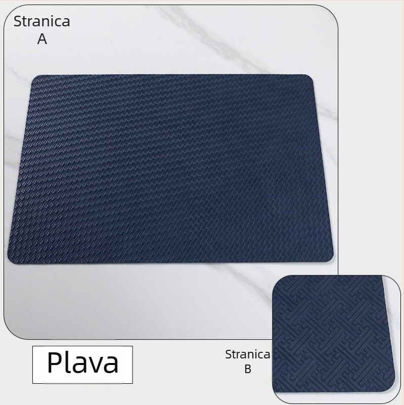 Podmetač za stol PVC imitacija kože, dvostrano reljefan, jednobojni, kvadratnog oblika, moderni minimalistički stil