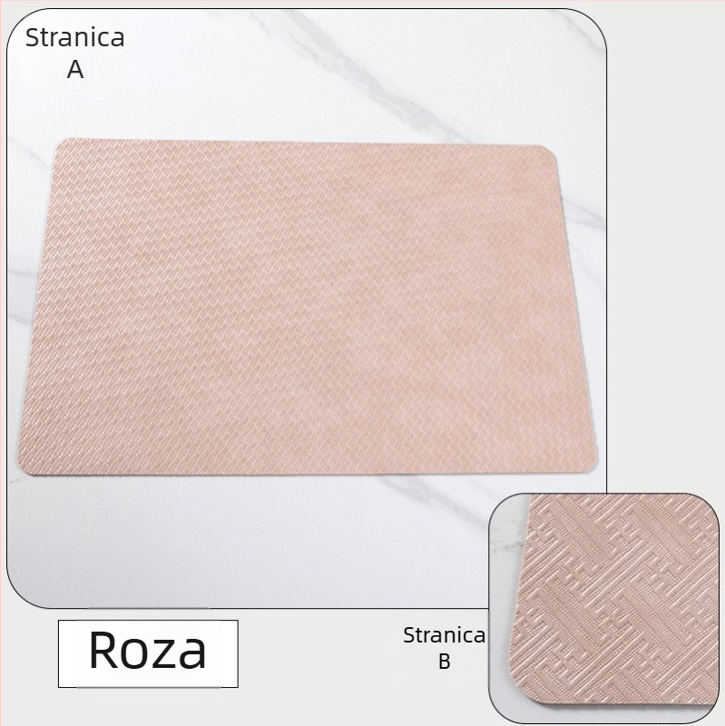 Podmetač za stol PVC imitacija kože, dvostrano reljefan, jednobojni, kvadratnog oblika, moderni minimalistički stil
