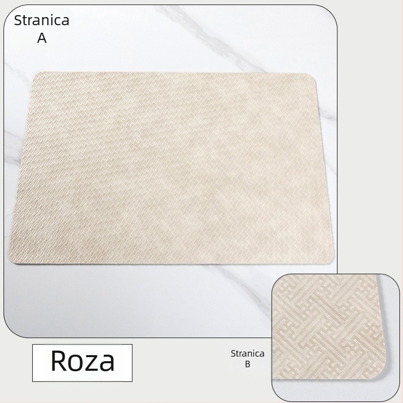 Podmetač za stol PVC imitacija kože, dvostrano reljefan, jednobojni, kvadratnog oblika, moderni minimalistički stil
