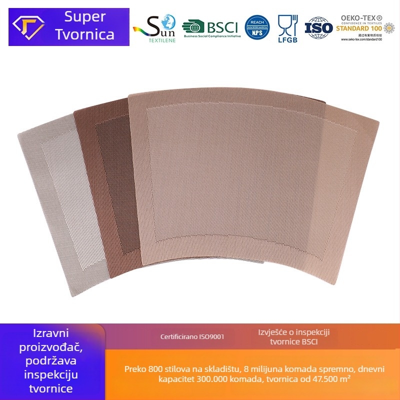 Okrugla podmetač za stol s oblikom ventilatora, PVC materijal, jedinstven uzorak, nepravilni oblik, moderni jednostavan stil, nebiodegradabilan