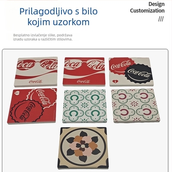 Keramički podmetač za šalice, upija vodu, protuklizni, izolacijski sloj, kružni oblik