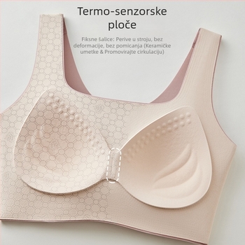 Bezšivni grudnjak od ice silk-a s fiksnim košaricama i Push-Up podrškom, sprječava opuštanje, skuplja bočne grudi, sprječava izlaganje, bez žice