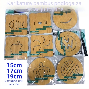Drvena podložica za kuhinju s dizajnom crtani izgled toplinska izolacija; oblici kružni, kvadratni ili nepravilni