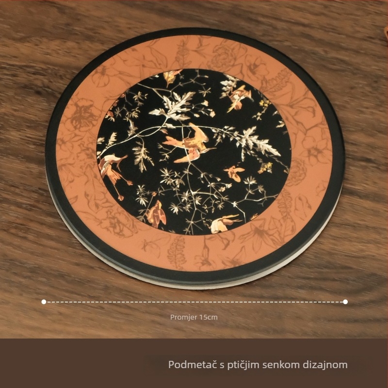 Kružni keramički termički otporan podmetač za stol i držač za posuđe s cvjetnim uzorkom, lagani luksuzni retro stil.