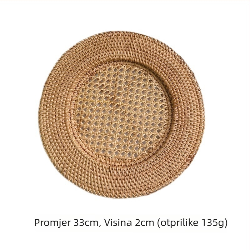 Drvena kružna podmetač za stol, skandinavski stil, biološki razgradiva
