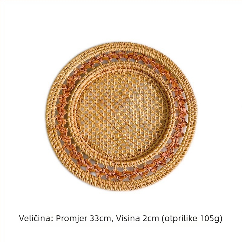 Drvena kružna podmetač za stol, skandinavski stil, biološki razgradiva