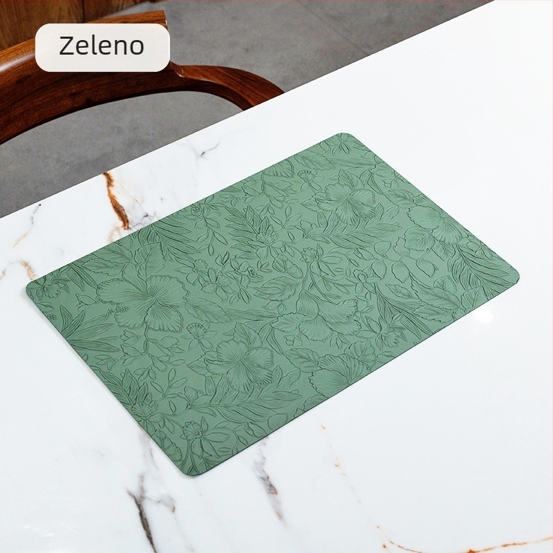 Ou Jie PVC podmetač za stol s cvjetnim uzorkom, kvadratni oblik, debljina 0,15 cm