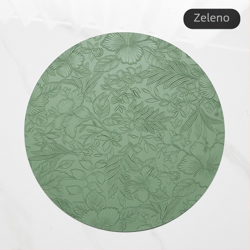 Ou Jie PVC podmetač za stol s cvjetnim uzorkom, kvadratni oblik, debljina 0,15 cm