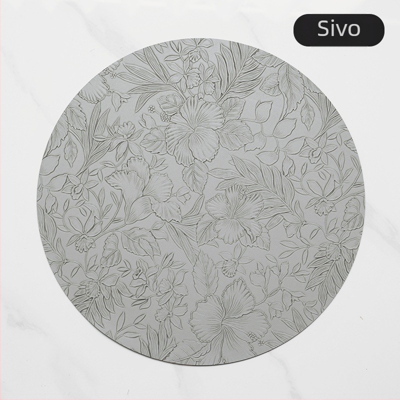 Ou Jie PVC podmetač za stol s cvjetnim uzorkom, kvadratni oblik, debljina 0,15 cm