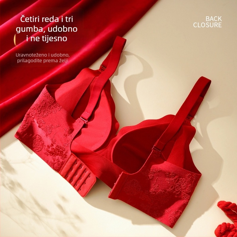 Dojilni grudnjak za trudnice s odvojivim dvostrukim naramenicama, tankim oblikovanim košaricama, bez žice, stražnje četiri reda kopči, pogodan za sve faze dojenja