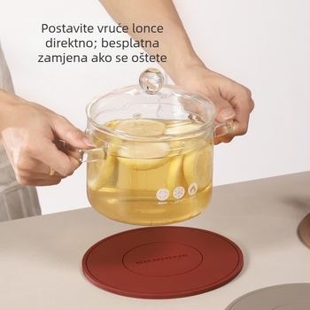 Silikonska toplinska podloga za stol, kružnog oblika, podmetač za šalice i posude, zaštita od opeklina, otporna na visoke temperature, za kućnu upotrebu