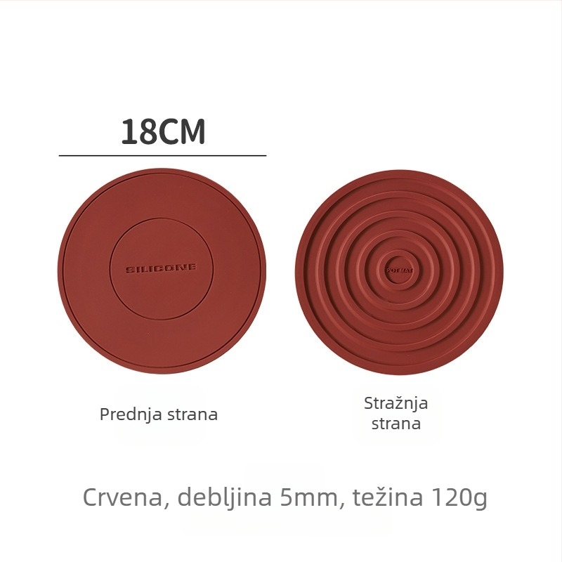 Silikonska toplinska podloga za stol, kružnog oblika, podmetač za šalice i posude, zaštita od opeklina, otporna na visoke temperature, za kućnu upotrebu