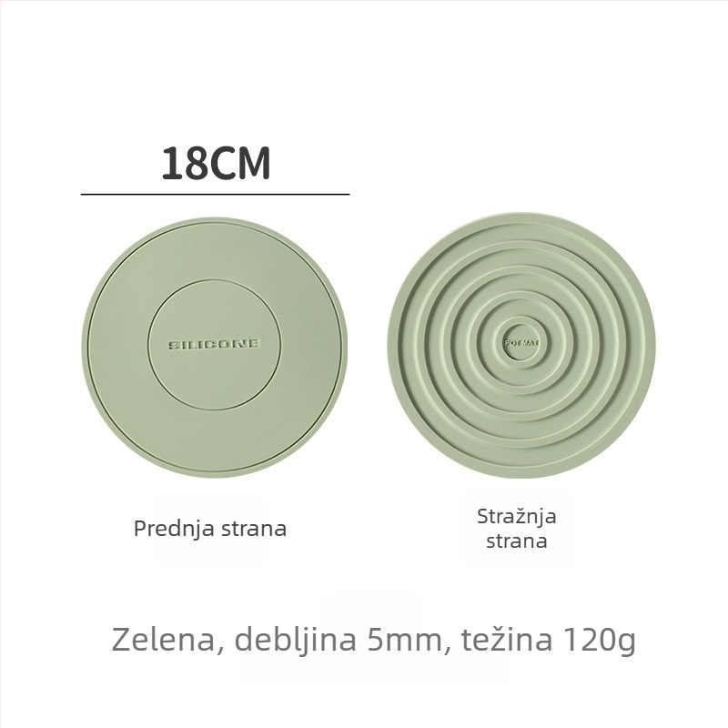 Silikonska toplinska podloga za stol, kružnog oblika, podmetač za šalice i posude, zaštita od opeklina, otporna na visoke temperature, za kućnu upotrebu