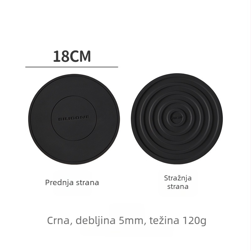 Silikonska toplinska podloga za stol, kružnog oblika, podmetač za šalice i posude, zaštita od opeklina, otporna na visoke temperature, za kućnu upotrebu