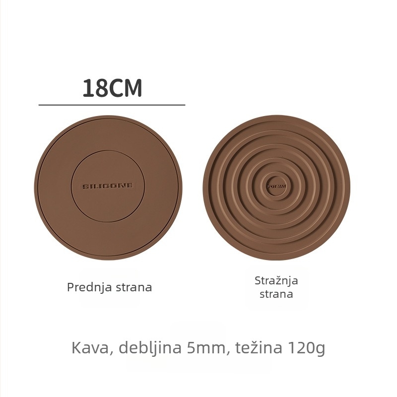 Silikonska toplinska podloga za stol, kružnog oblika, podmetač za šalice i posude, zaštita od opeklina, otporna na visoke temperature, za kućnu upotrebu