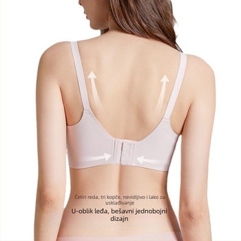 Rovo trudničko-kojni grudnjak, bez šavova, seamless, push-up, protiv pada s protukliznim košaricama, stražnje zatvaranje s četiri reda kukica