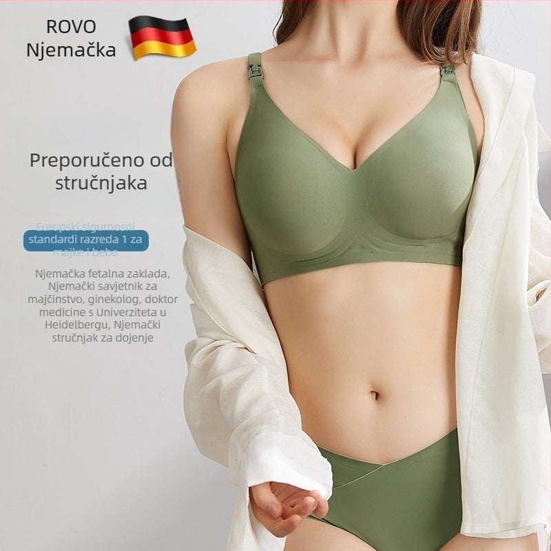 Rovo trudničko-kojni grudnjak, bez šavova, seamless, push-up, protiv pada s protukliznim košaricama, stražnje zatvaranje s četiri reda kukica