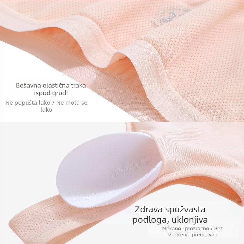 Ženski grudnjak od 100% pamuka, prozračan, s dizajnom leđa