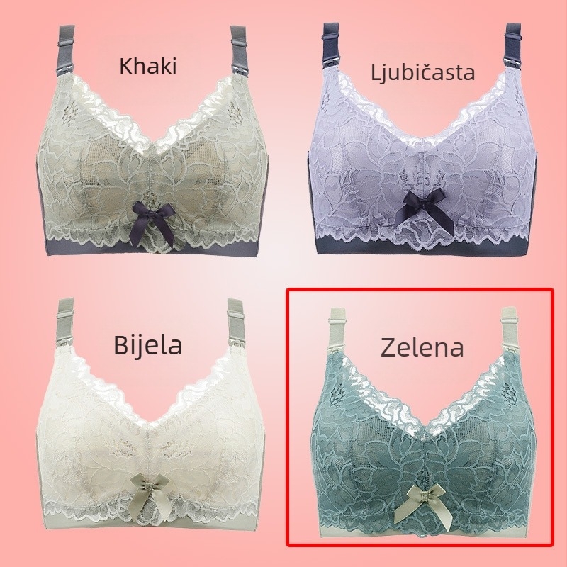 Prozračni grudnjak za dojenje bez žice, s pamukastim košaricama, velikog formata, stražnji zatvarač s četiri kopče