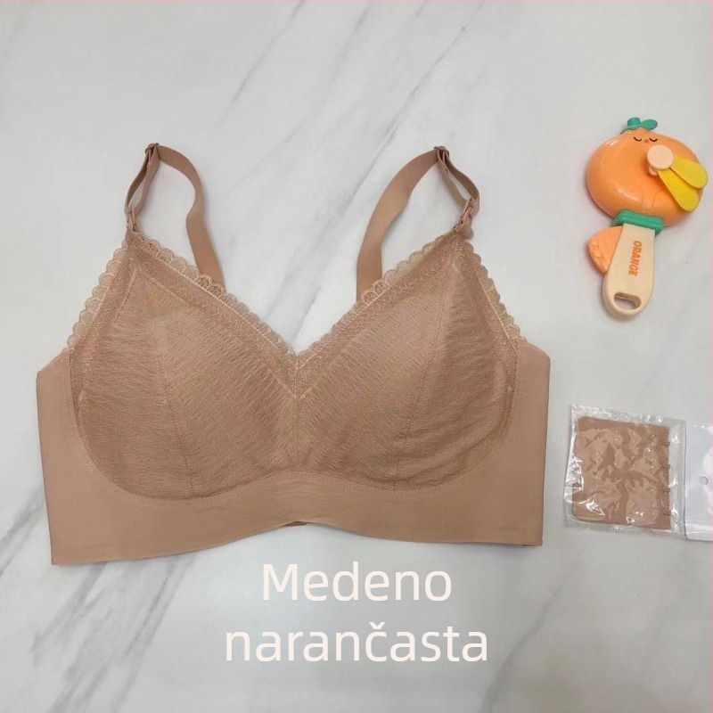 Bežični grudnjak za dojenje s prednjim zatvaranjem, Bandeau stil, odvojive dvostruke naramenice, velike košarice, ljetni model