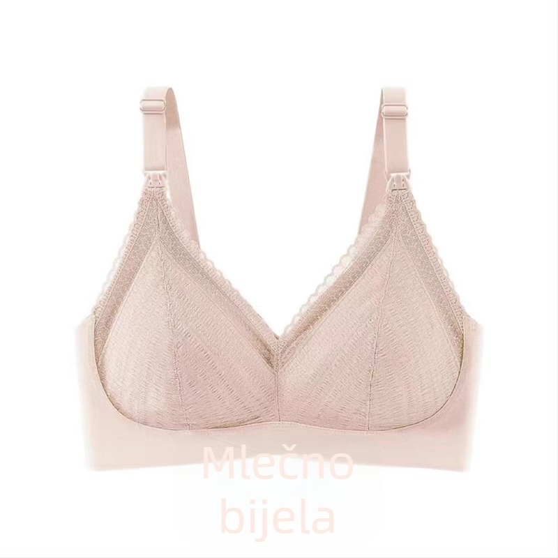 Bežični grudnjak za dojenje s prednjim zatvaranjem, Bandeau stil, odvojive dvostruke naramenice, velike košarice, ljetni model