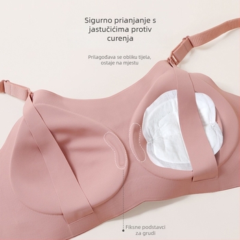 Plus-size grudnjak za dojenje bez ramena, s punim košaricama, bez žica, bešavan, podržavajući, za trudnice