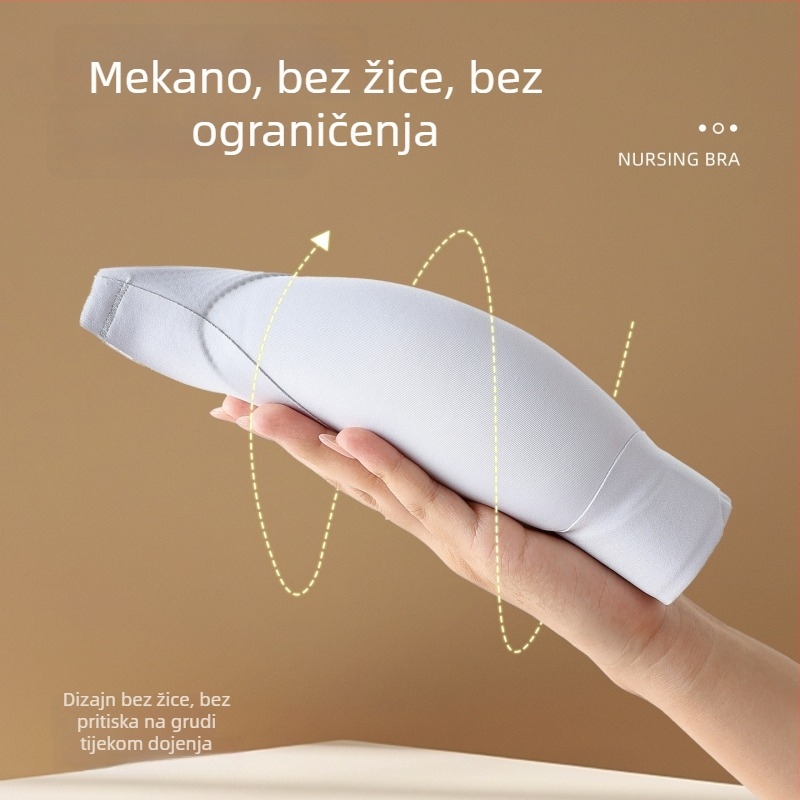 Sutien za dojenje za trudnoću i dojenje, dvostruka namjena, bezšivni, podržava grudi i sprječava opuštanje, postporođajno dojenje, velika veličina.