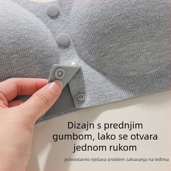 Dojiljni grudnjak s prednjim zatvaranjem za žene srednje dobi i starije dobi, bez žica, push-up, protiv spuštanja, grudnjak za majčinstvo s umetkom za dojke