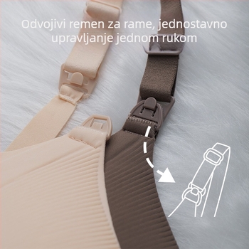 Sutien za dojenje tijekom trudnoće i postporođajnog razdoblja, tanki oblikovani košarice, bez žice, bočni dizajn protiv curenja, materijal Nylon/Poliamid, stražnje kopče s četiri reda kukica i očiju