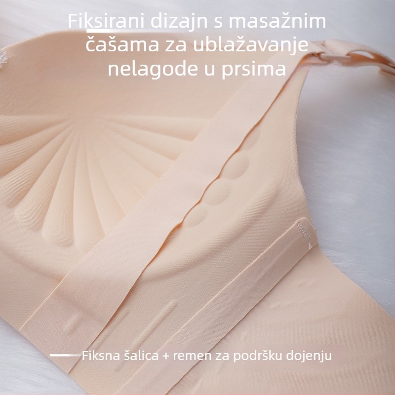 Sutien za dojenje tijekom trudnoće i postporođajnog razdoblja, tanki oblikovani košarice, bez žice, bočni dizajn protiv curenja, materijal Nylon/Poliamid, stražnje kopče s četiri reda kukica i očiju