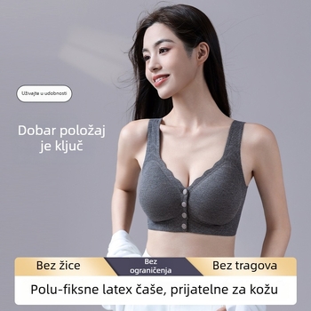 Sutien za dojenje, stil veste, prednje kopčanje, 3/4 košarica, tanko oblikovana košarica, viskozna tkanina