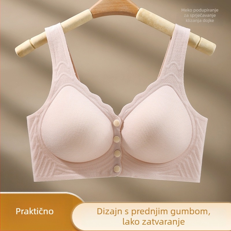 Sutien za dojenje, stil veste, prednje kopčanje, 3/4 košarica, tanko oblikovana košarica, viskozna tkanina