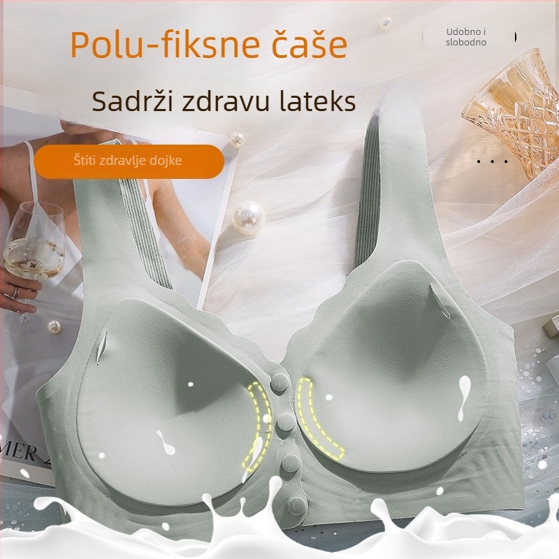 Sutien za dojenje, stil veste, prednje kopčanje, 3/4 košarica, tanko oblikovana košarica, viskozna tkanina