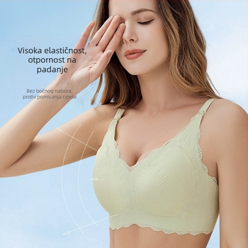 Trudnički dojiljni grudnjak s anti-sagging push-up, bezšivni dizajn, jednostruki oblik, materijal najlon, podstava elastan 30–50%