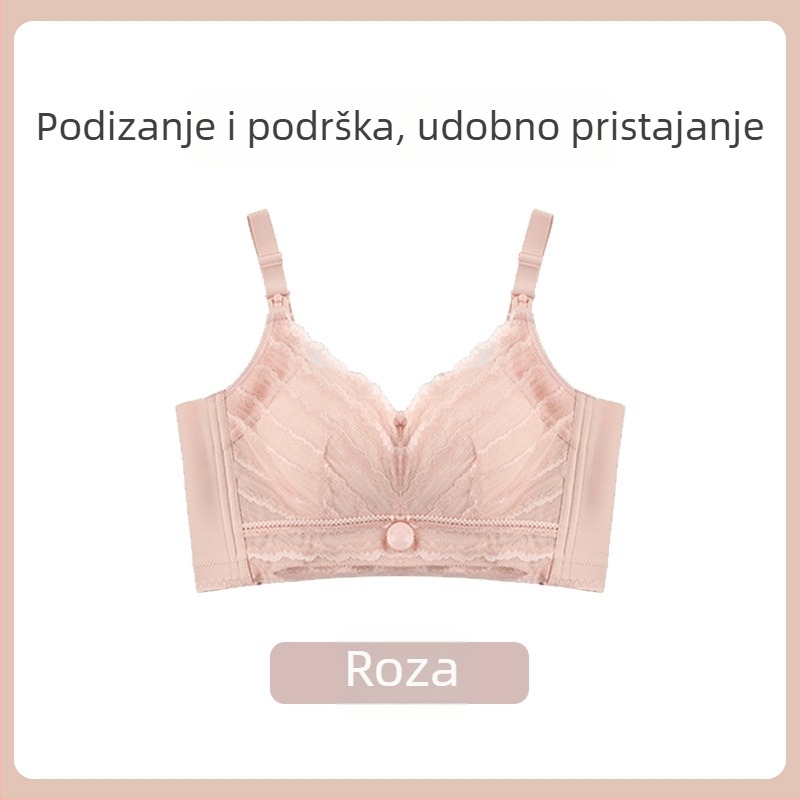 Trudnički dojiljni grudnjak s anti-sagging push-up, bezšivni dizajn, jednostruki oblik, materijal najlon, podstava elastan 30–50%