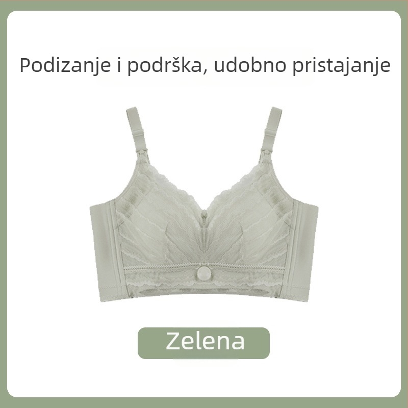 Trudnički dojiljni grudnjak s anti-sagging push-up, bezšivni dizajn, jednostruki oblik, materijal najlon, podstava elastan 30–50%