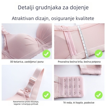 Sutien za dojenje s pamukom iznutra, bez žica, prozračan i udoban tijekom trudnoće, tanak kroj
