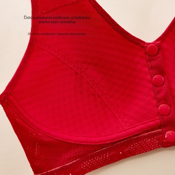 Grudnjak bez žice, s prednjim zatvaranjem, punih košarica, najlon tkanina s pamukom podlogom