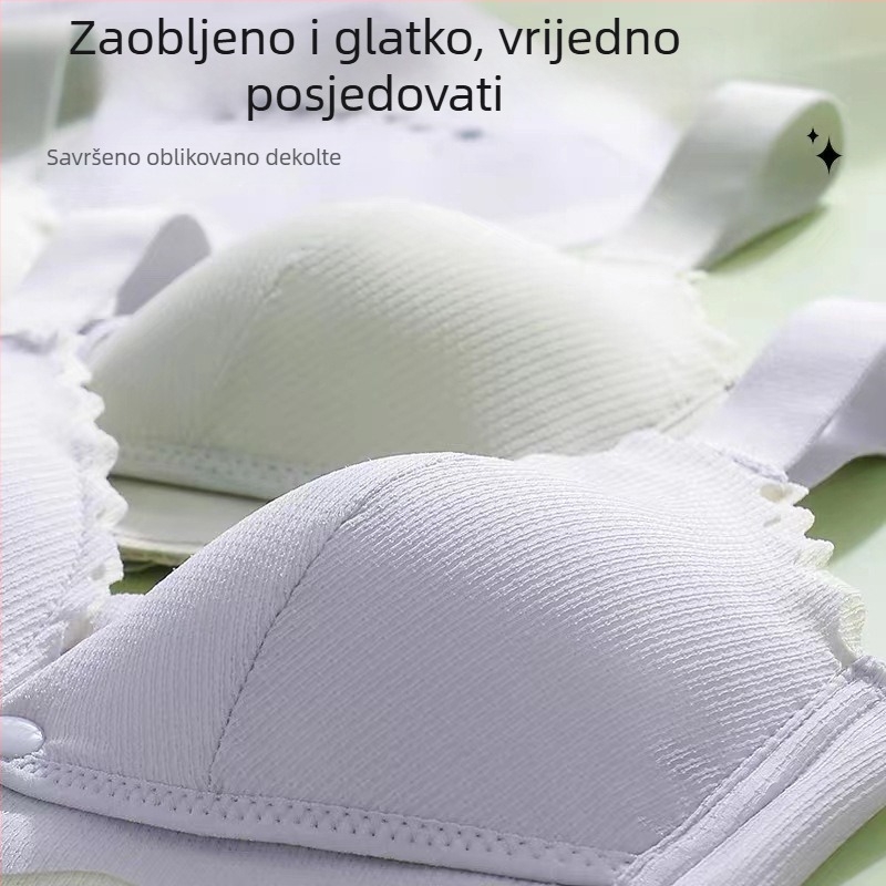 Bešavna dojiljska grudnjak s tankim oblikovanim košaricama, najlonski materijal, stražnji zatvarač s četiri reda kukica i očiju