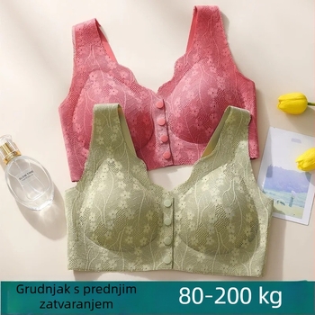 Grudnjak za dojenje s prednjim zatvaranjem za majke, čipkasti cvjetni dizajn, bočna podrška