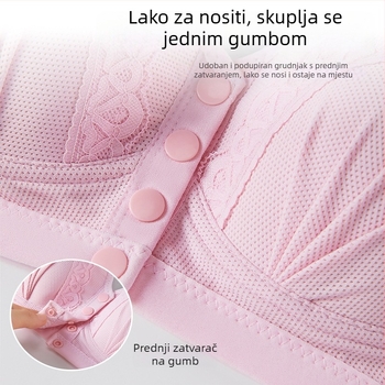 Grudnjak za žene srednje dobi, prednje kopčanje, čipka (puna košarica; tanke oblikovane košarice; prednje kopčanje; čipka; fiksni naramenice)