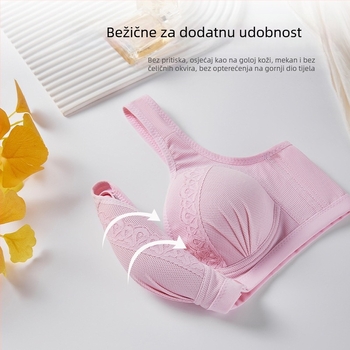 Grudnjak za žene srednje dobi, prednje kopčanje, čipka (puna košarica; tanke oblikovane košarice; prednje kopčanje; čipka; fiksni naramenice)